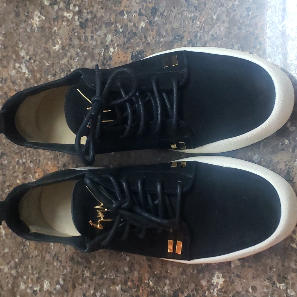 Giuseppe Zanotti Black Suede Sneakers Size 43.5